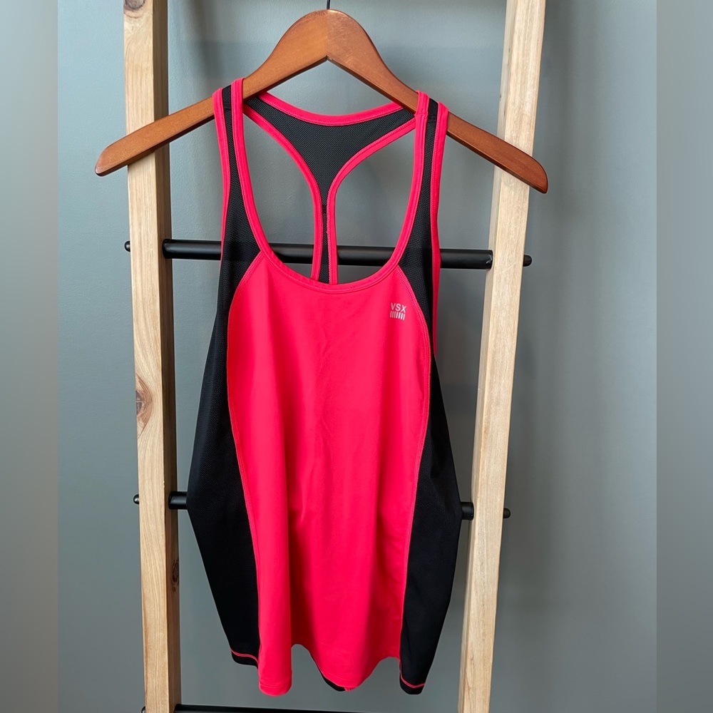 Bright Pink and Black Victoria’s Secret Athletic Tank Top